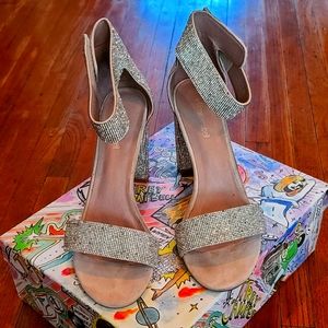 Diamond Studded open toe heels